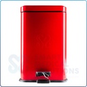 Red Square Steel Waste Can
