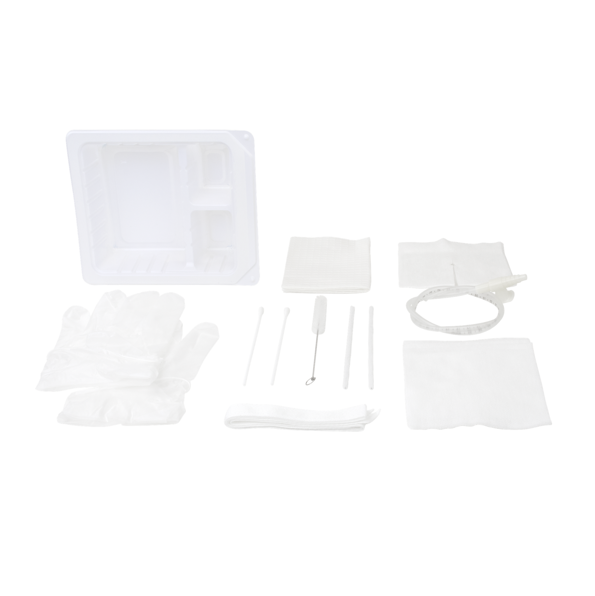 [DYN35002] Two Compartment Tray with Vinyl Gloves and 14FR Catheter