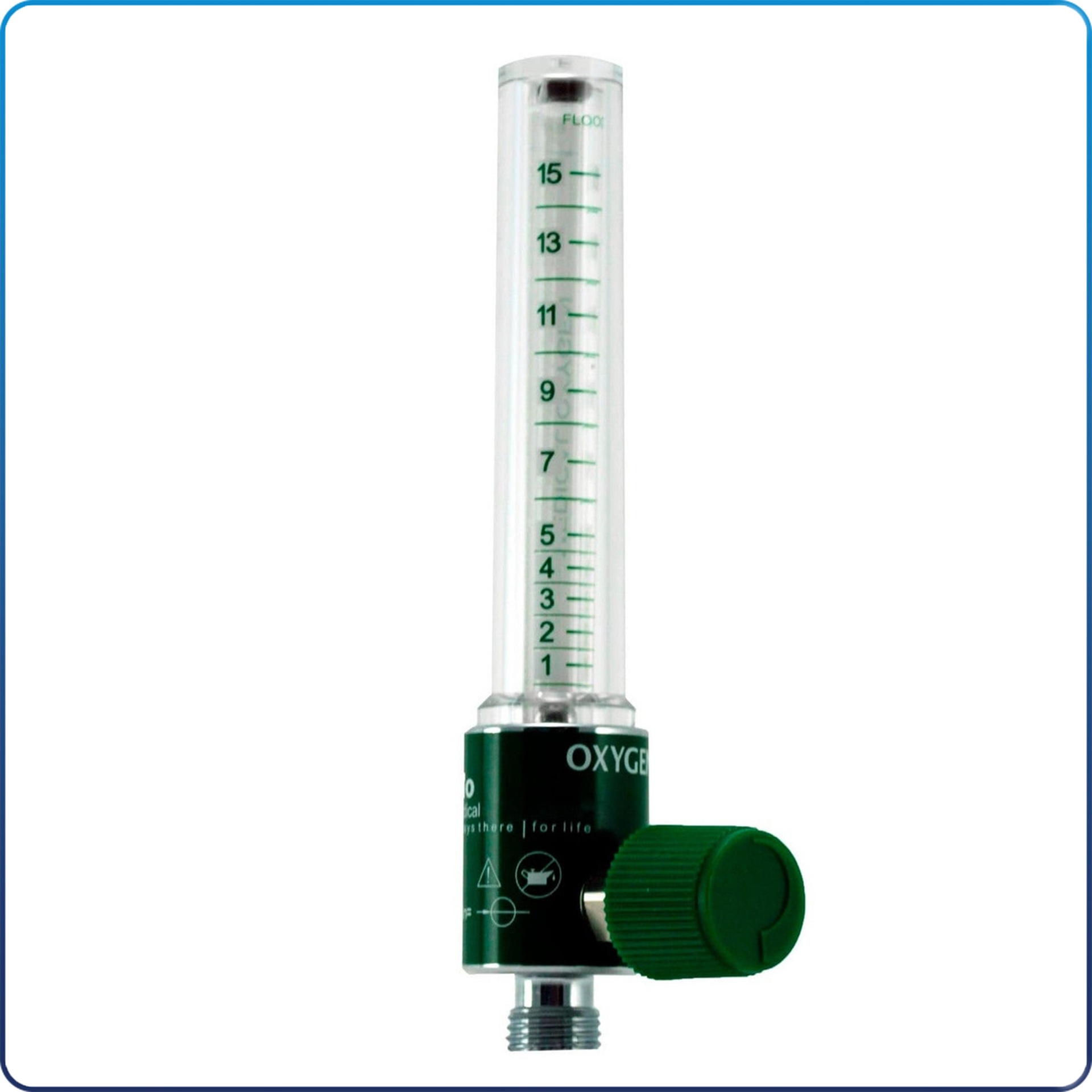 [8954789] Oxygen Flow Meter Tube Style 0-15 LPM Ohio Adapter