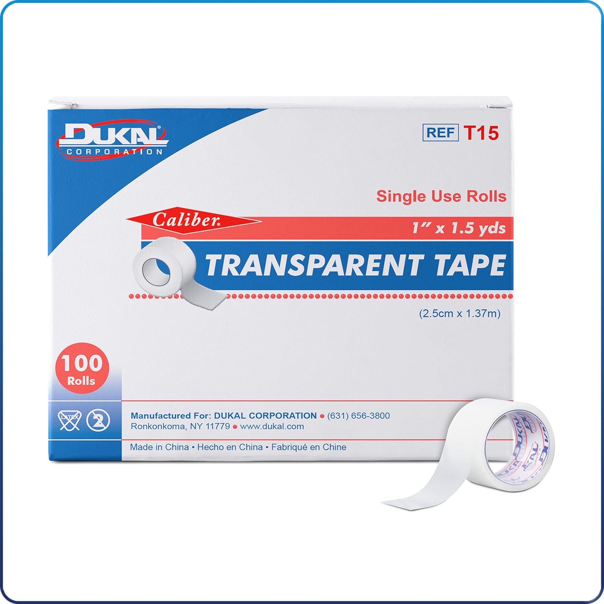 [7561511] Transparent Tape 1" x 1½ yds, Non-Sterile, 100/bx