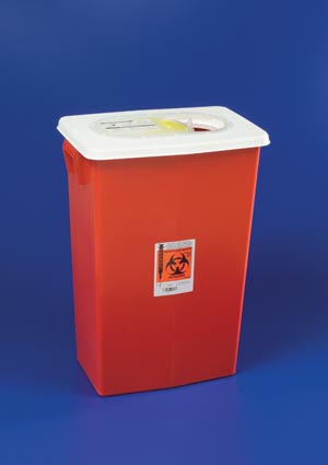Sharp Container, 8 Gal Red, Slide Lid