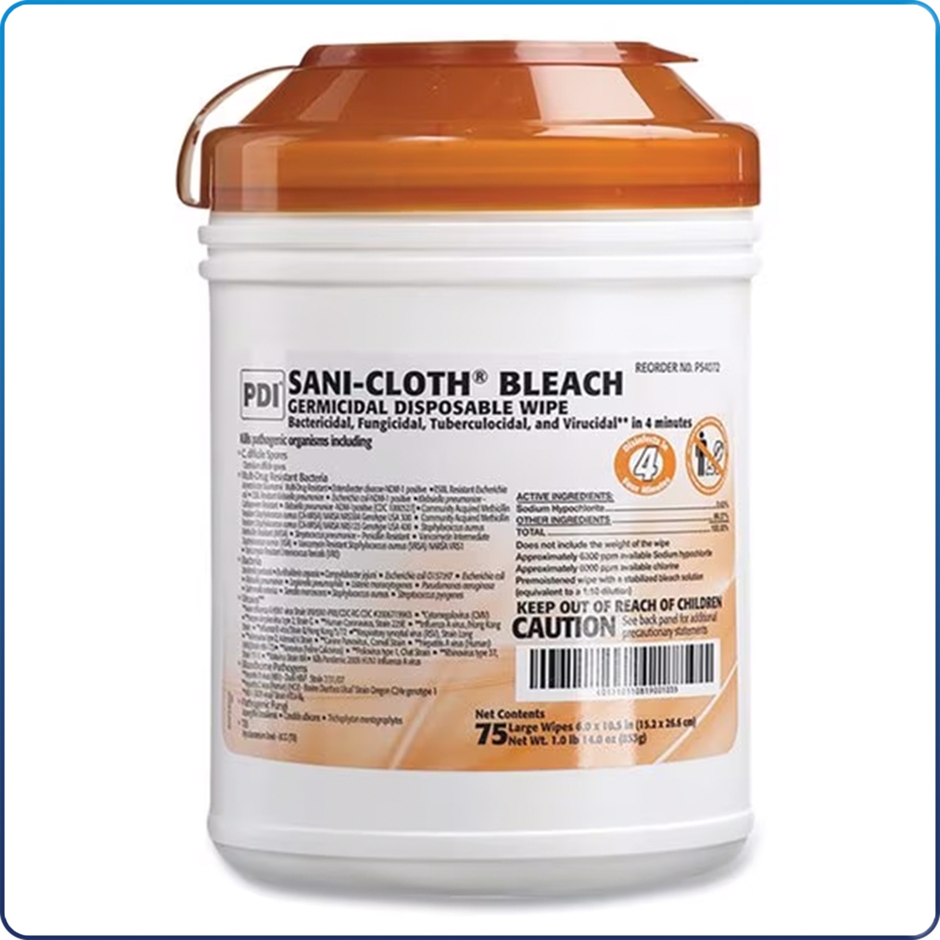 [P54072] Sani-Cloth Bleach Wipes LG EPA 75/Can