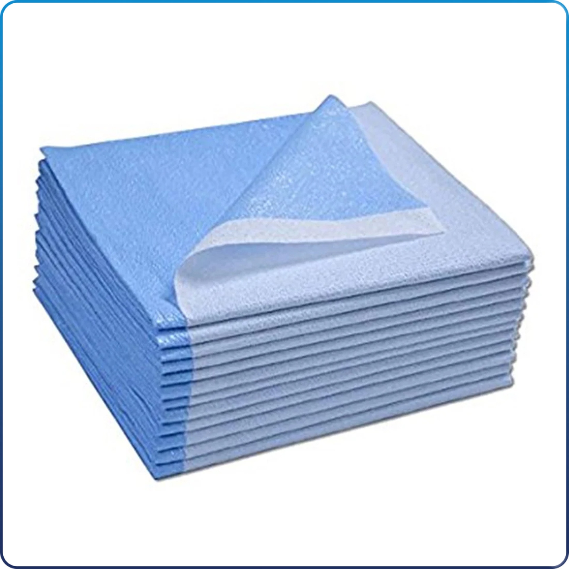 [7563590] Tissue Poly Stretcher Sheet, 40" x 90", Blue, 50/cs