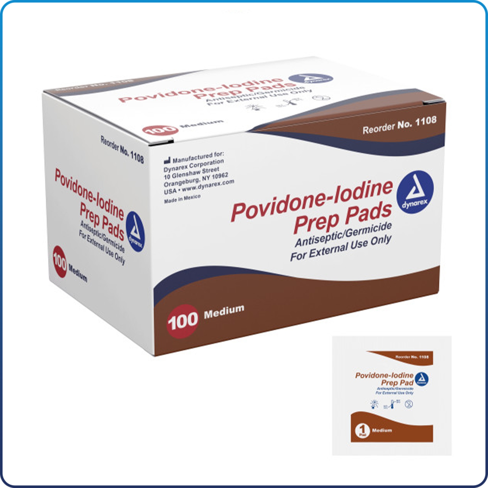 [756049] Povidone-Iodine Prep Pad - Medium 100/Box