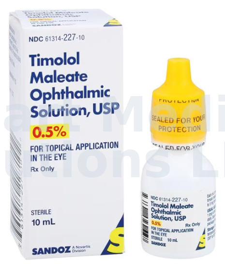 Timolol Maleate Ophthalmic Solution 0.50% Bottle 10mL Each