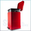 Bio-Hazard Red Square Steel Waste Can