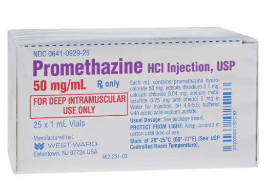 Promethazine HCl Injection 50mg/mL SDV 1mL 25/Package | SmartMed Solutions