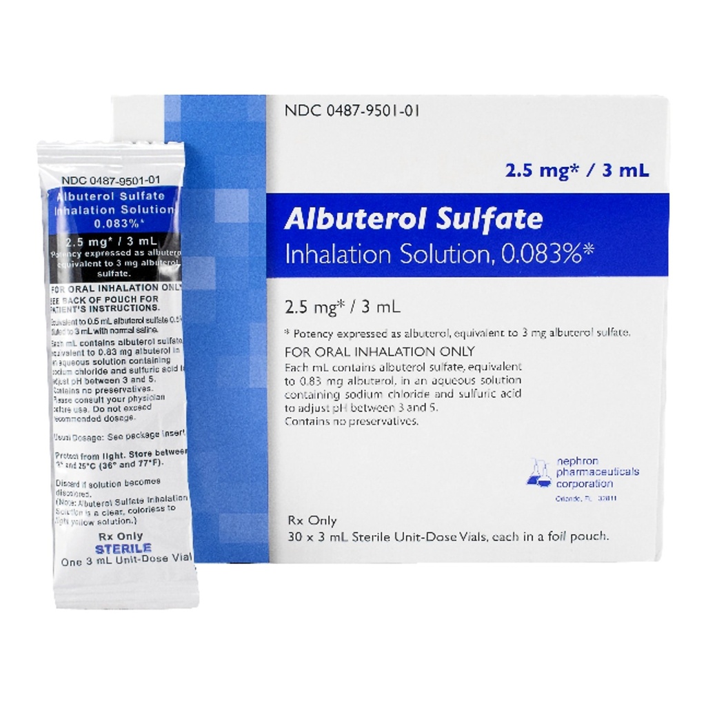 Albuterol Sulfate 0.083% Inhalation Solution 2.5mg/3mL | SmartMed Solutions