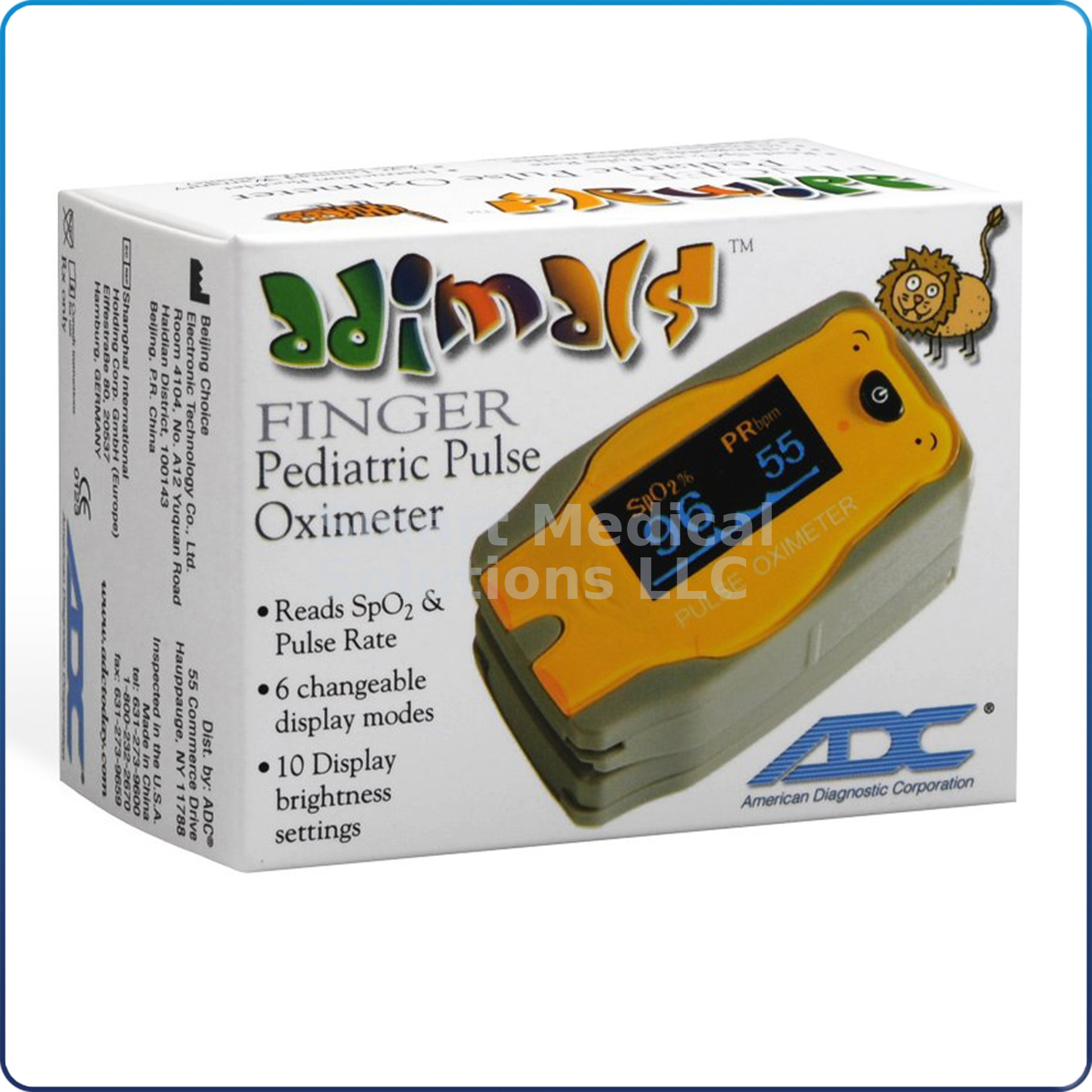 Pediatric Pulse Oximeter Fingertip Yellow Bear
