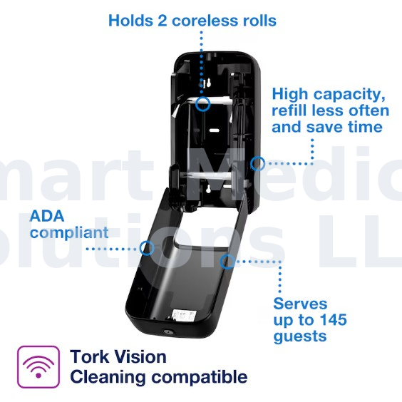 Tork OptiServe® 2-Roll Coreless Toilet Paper Dispenser Black T7/T5