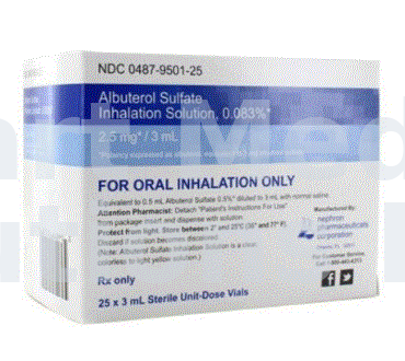 Albuterol Sulfate 0.083% Inhalation Solution 2.5mg/3mL