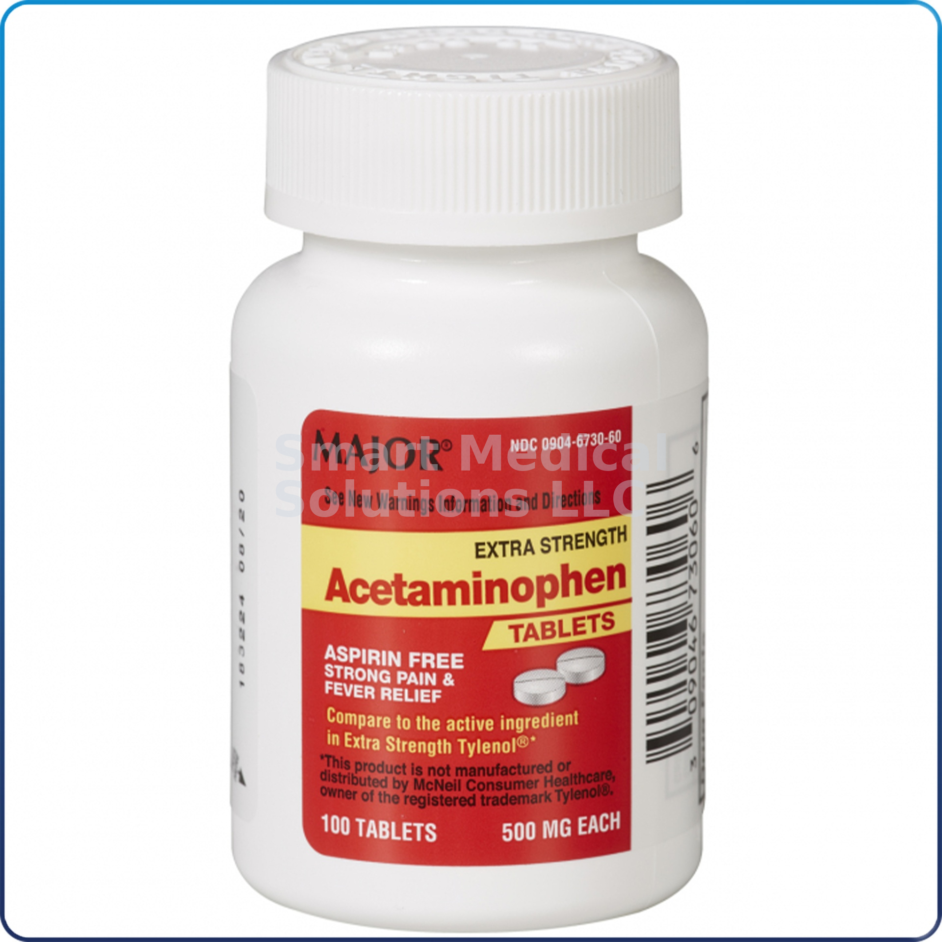 Acetaminophen (Tylenol) 500mg Tabs 100/Btl