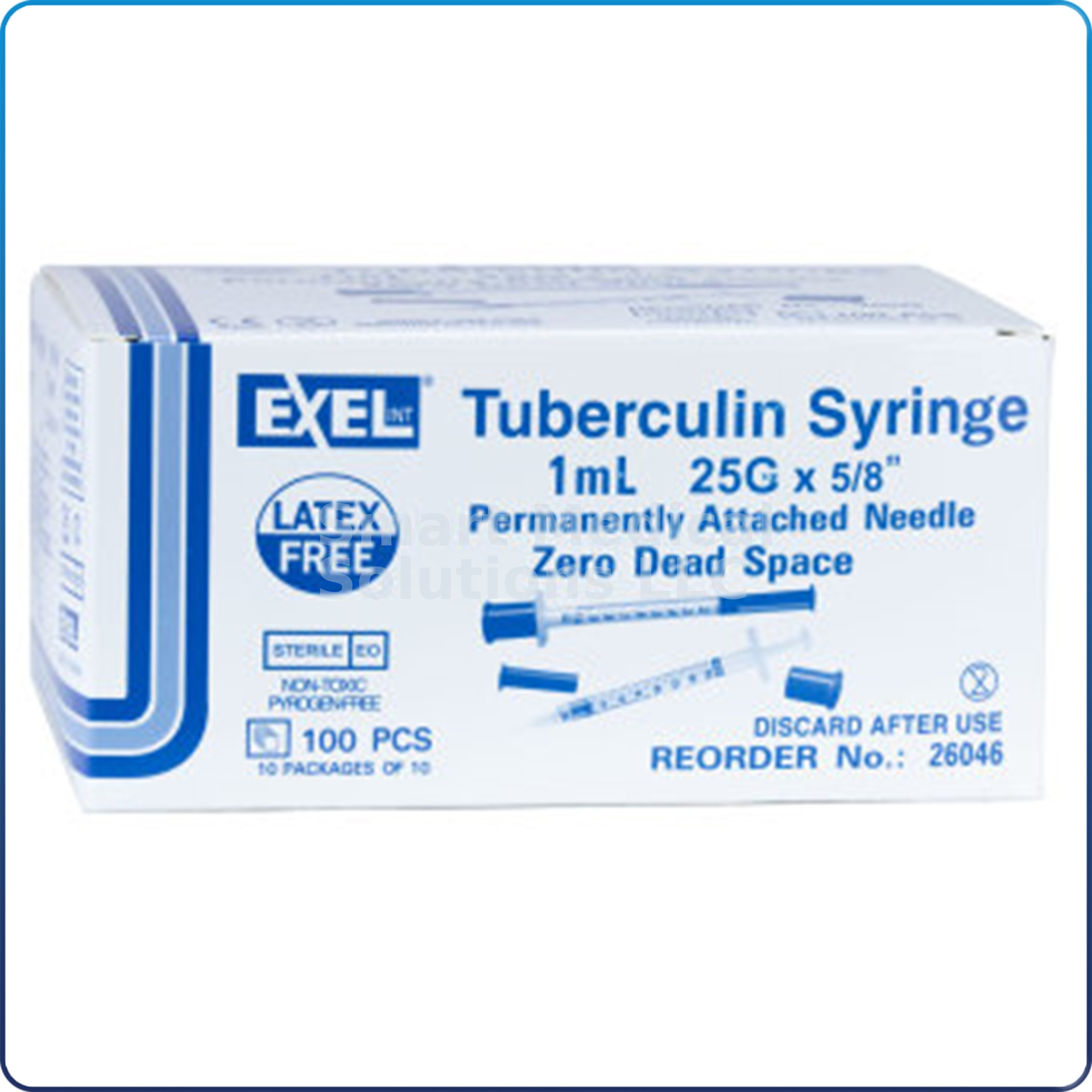 Tuberculin Syringe 1cc w/ 27Gx5/8" Needle 100/Bx