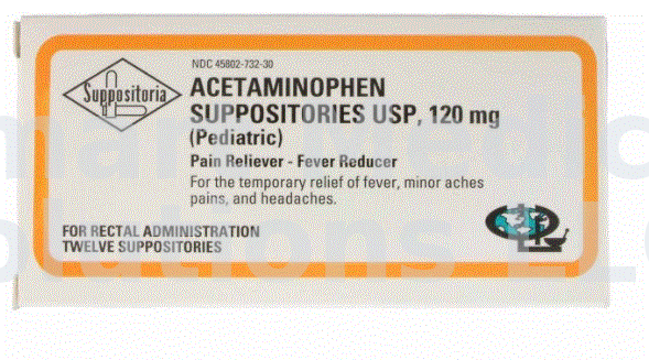 Acetaminophen Suppositories 120mg 12/box for Children