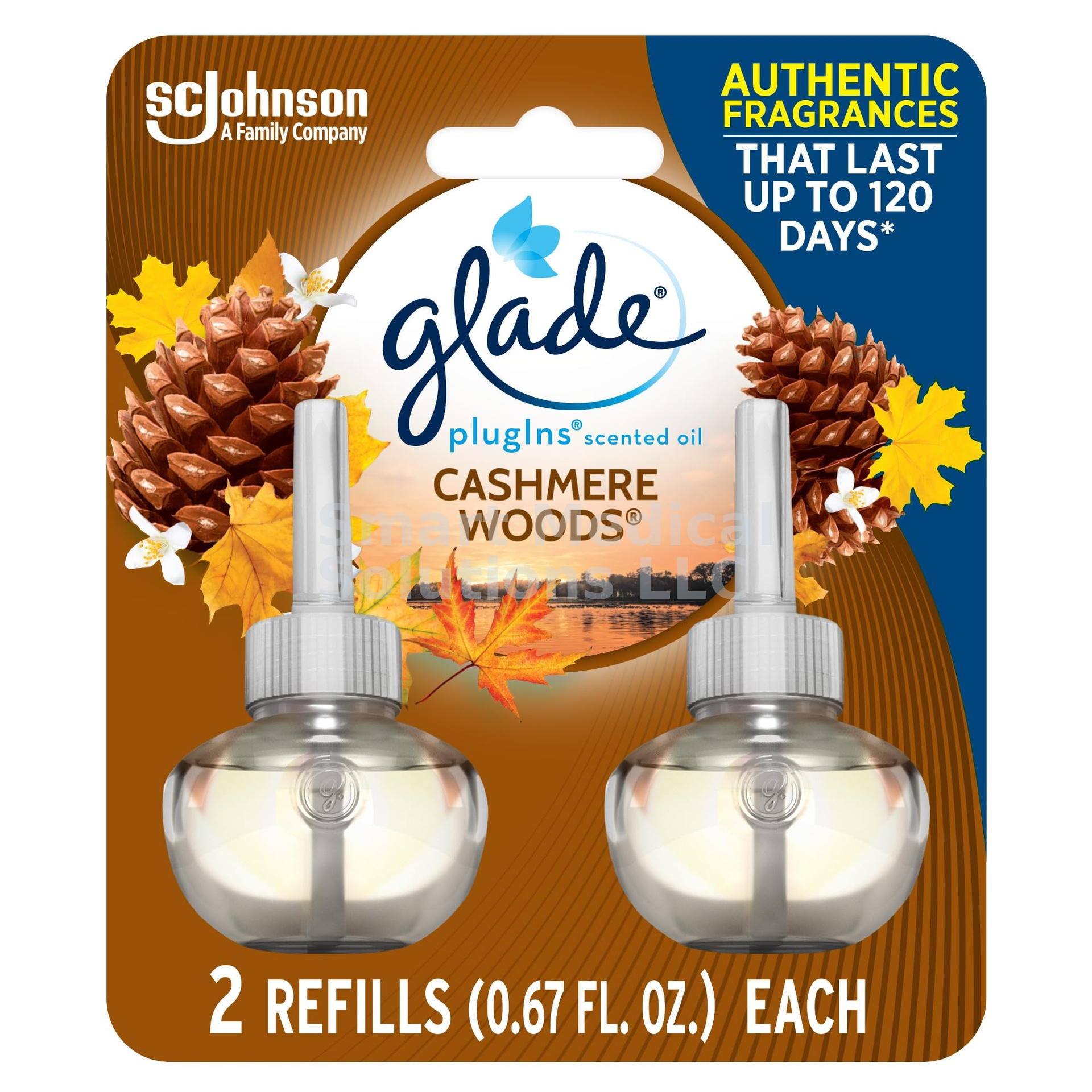 Glade Plug-Ins Air Freshener Refills Cashmere Woods 1.34oz 2/Pack