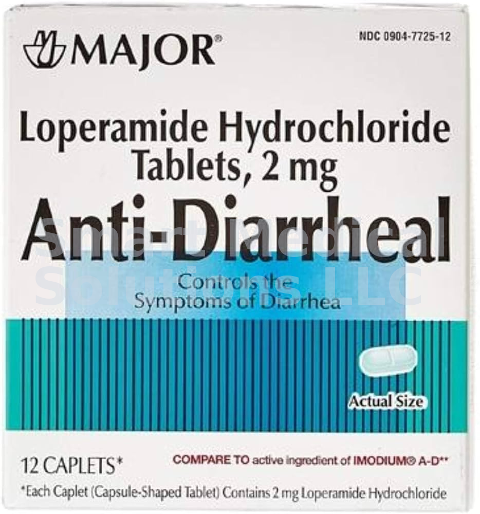 Loperamide Anti-Diarrheal Tablets 2mg 12/Box