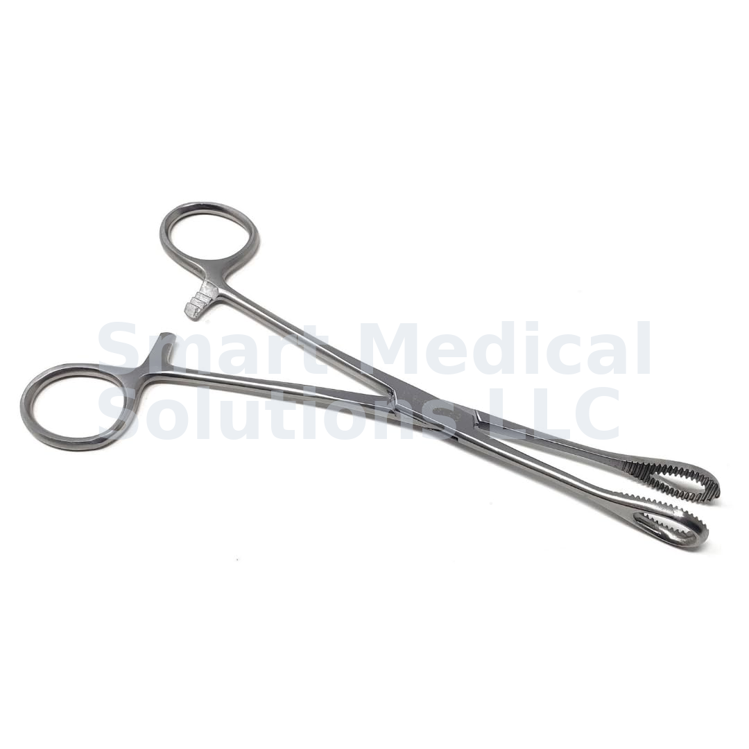 Sponge Holding Forceps Straight Serrated Loop 9.75"