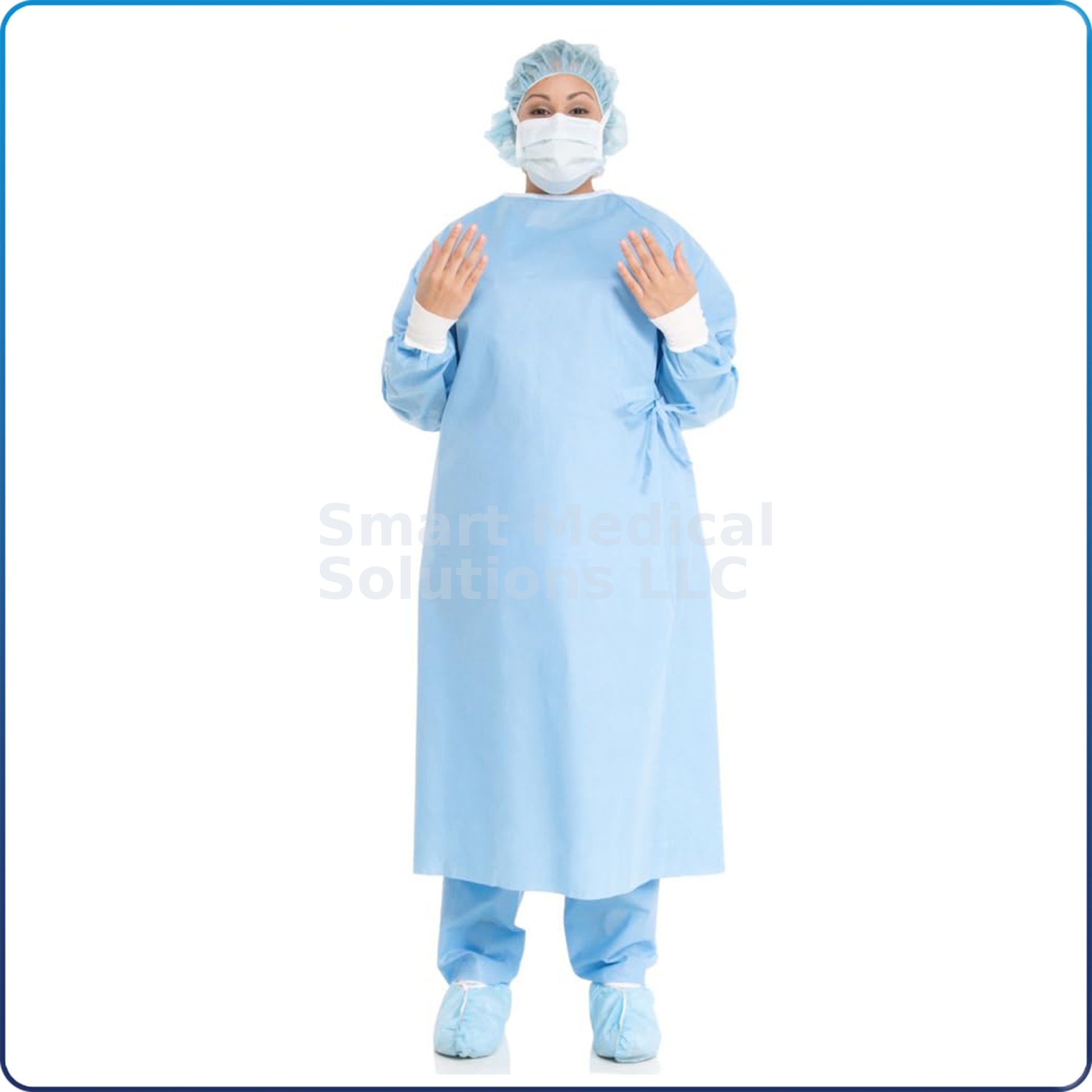 Surgical Gown, Adjustable Hook & Loop Neckline, X-Large, Sterile, 20/cs