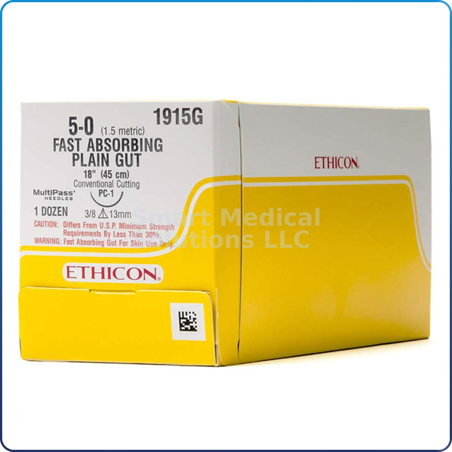 Ethicon Plain Gut Suture 5-0, PC-1 needle 18" Fast Absorbing 12/box