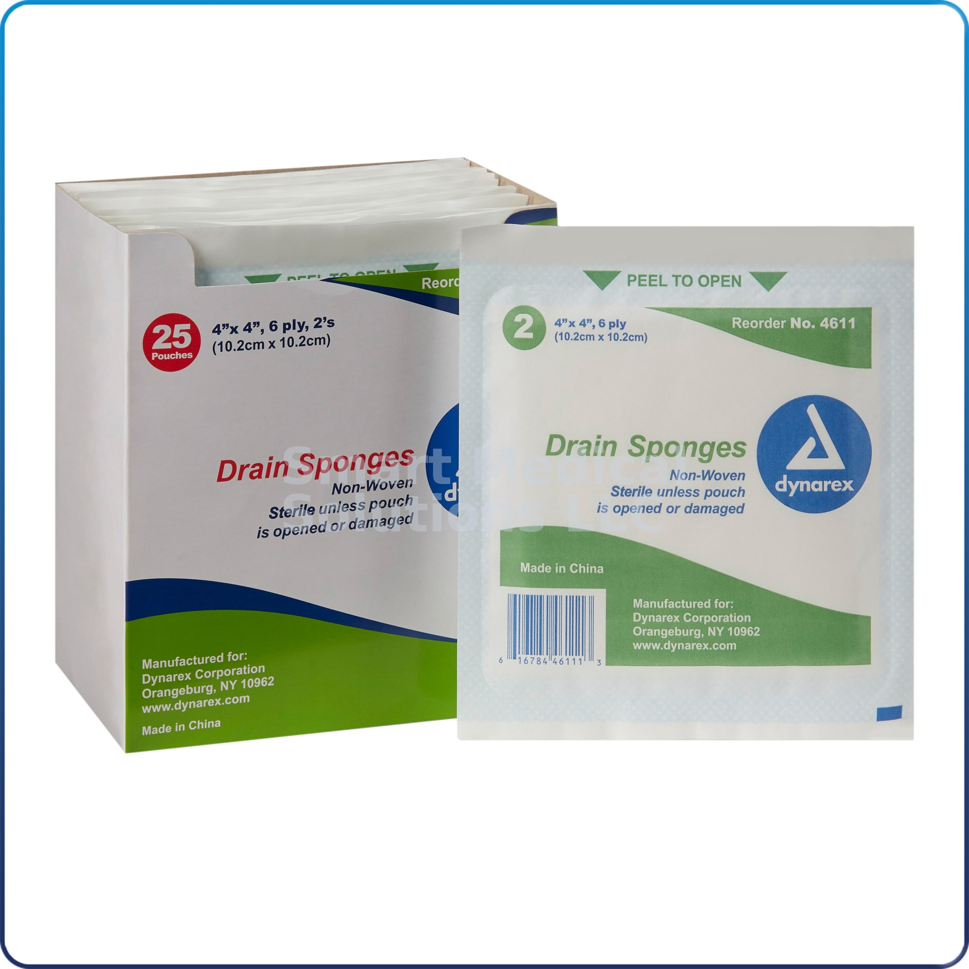 Drain Sponge 4" x 4" 6 ply 2s 25/box