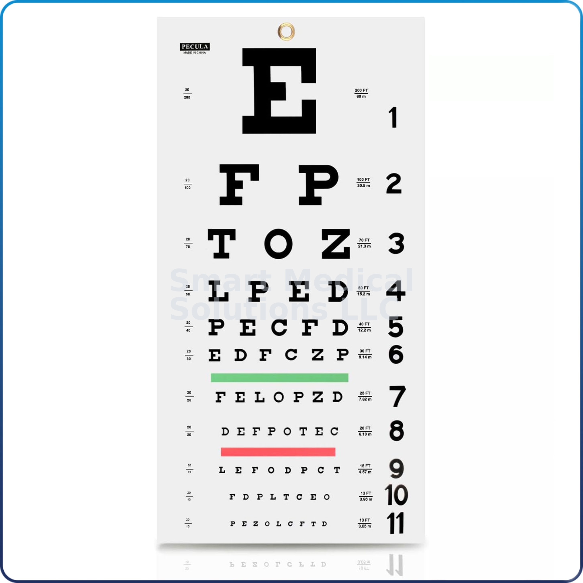 Snellen Eye Chart 20 ft Illuminated
