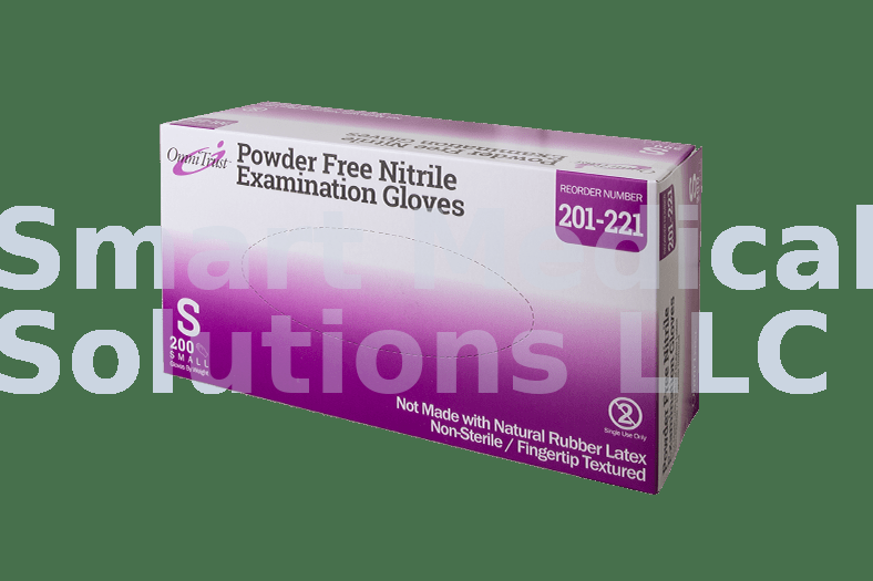 Omni Exam Glove, Nitrile, Textured Fingers, Blue, Powder Free (PF), 200/bx