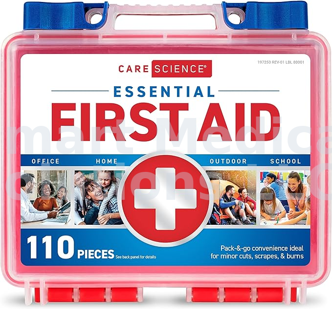 First Aid Kit, Small (110pcs), Plastic Case