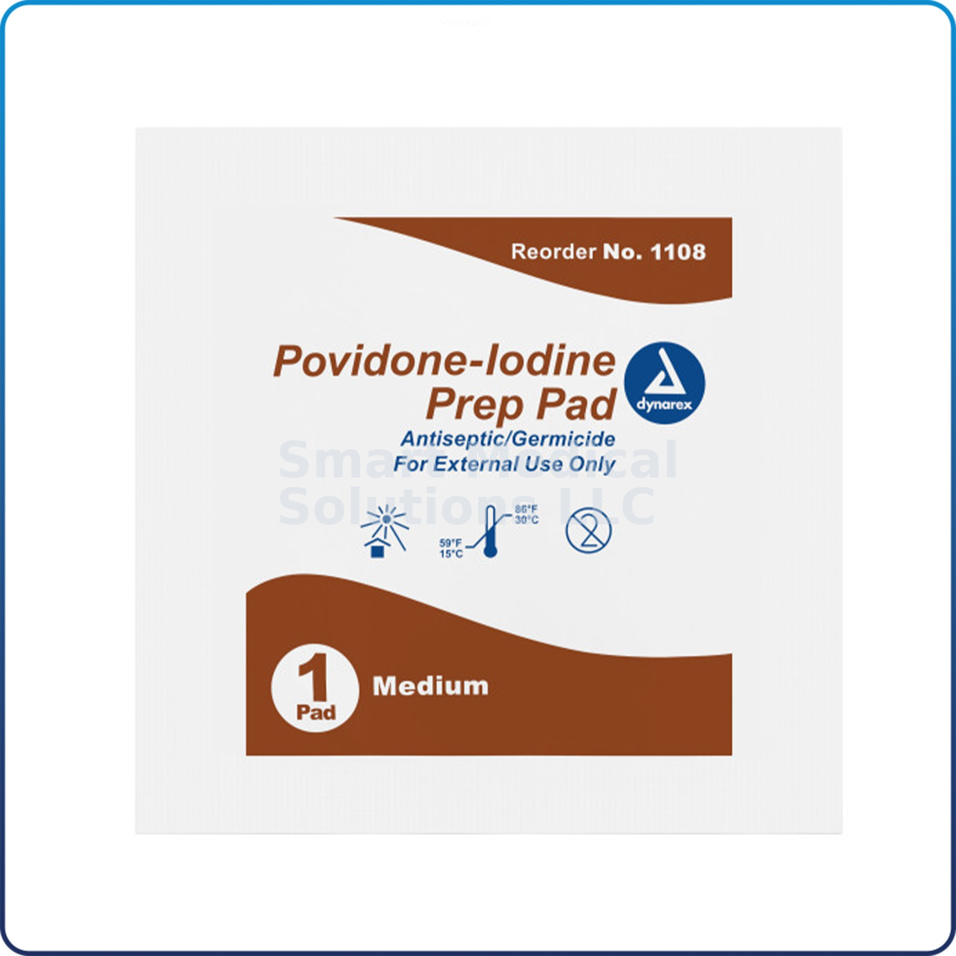 Povidone-Iodine Prep Pad - Medium 100/Box