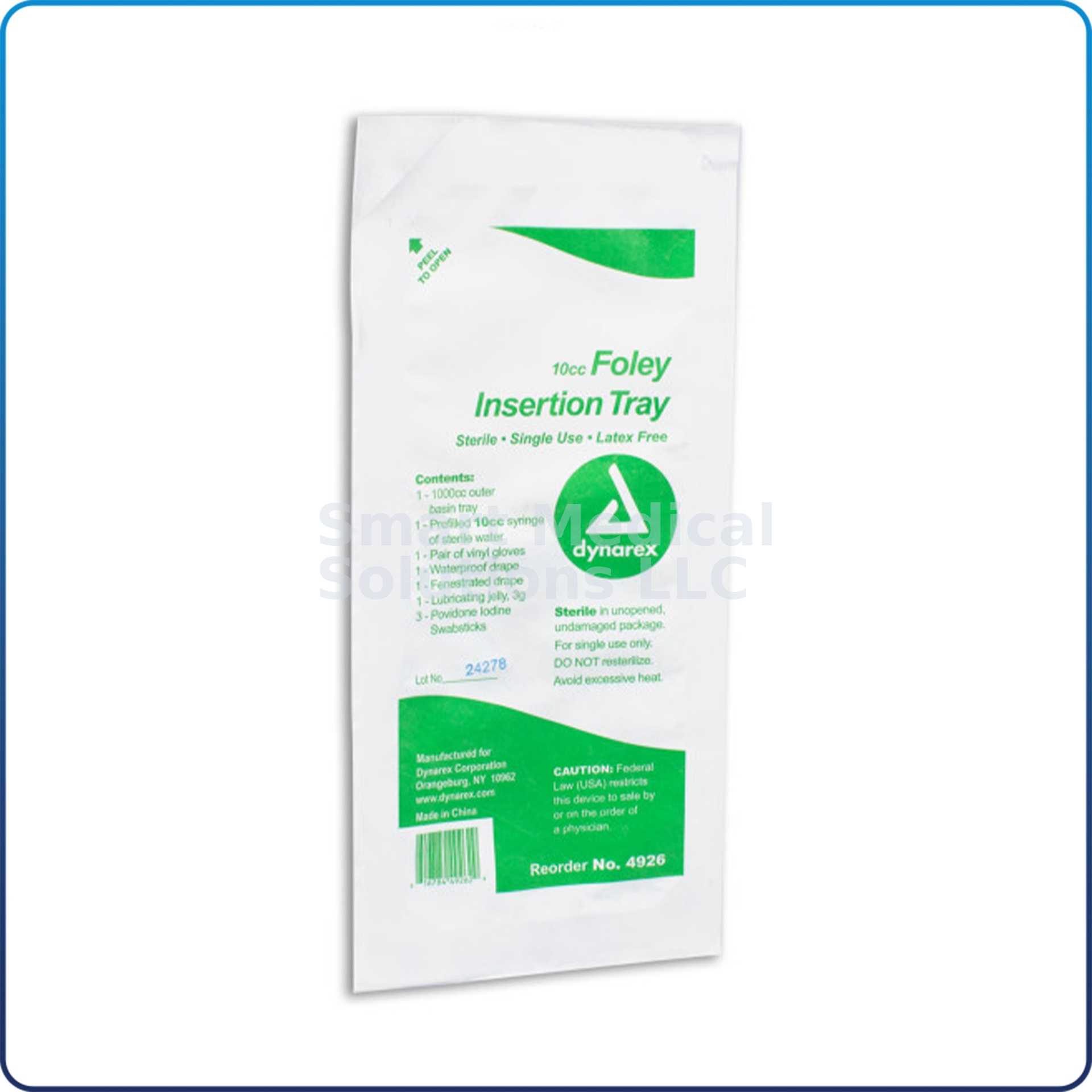 Foley Insertion Tray w/ Prefilled Syringe - Sterile